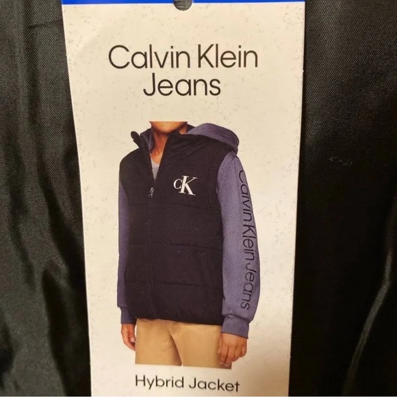 Calvin Klein Jeans - Youth Hybrid Jacket - Black /Grey Size L 14/16 - Picture 3 of 3